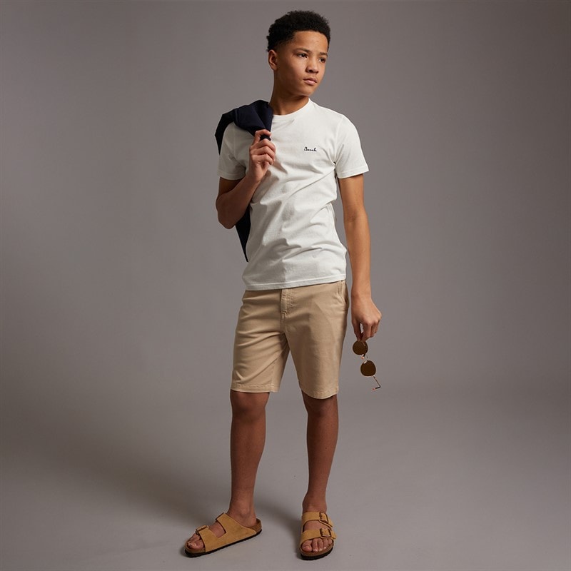 Bench Boys Trajan T-Shirt Shirt And Chino Shorts Set Winter White/Navy/Stone - Image 4