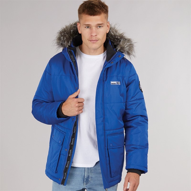 Bench Mens Koufax Padded Parka Cobalt Blue/Black