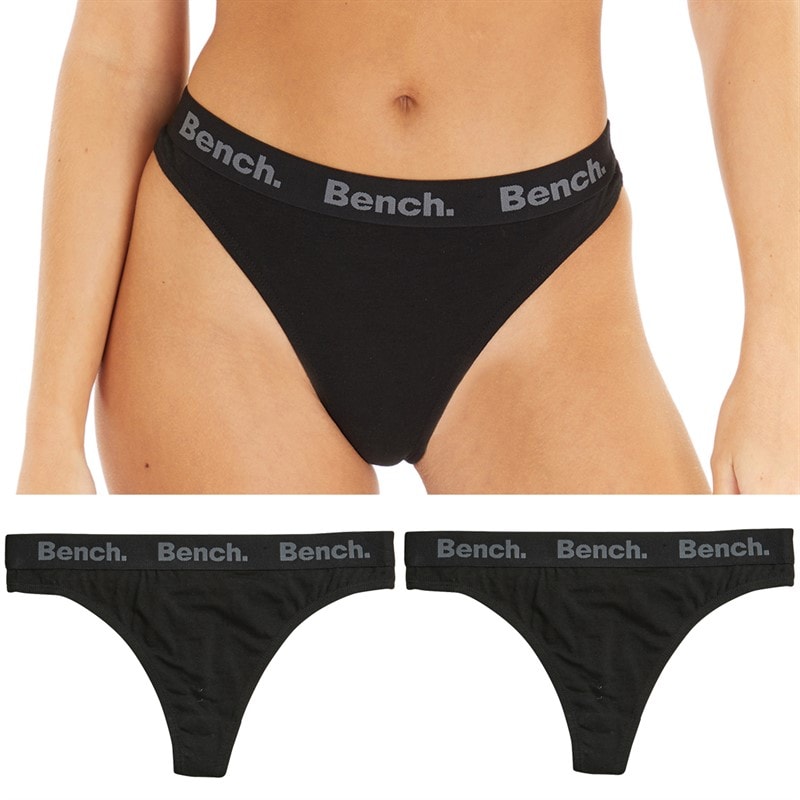 Bench Womens Dan Three Pack Thongs Black