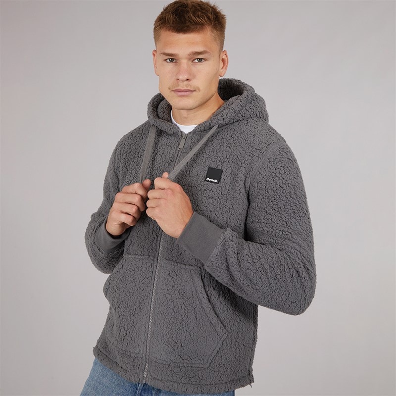 Bench Mens Tommy Zip Hoodie Charcoal