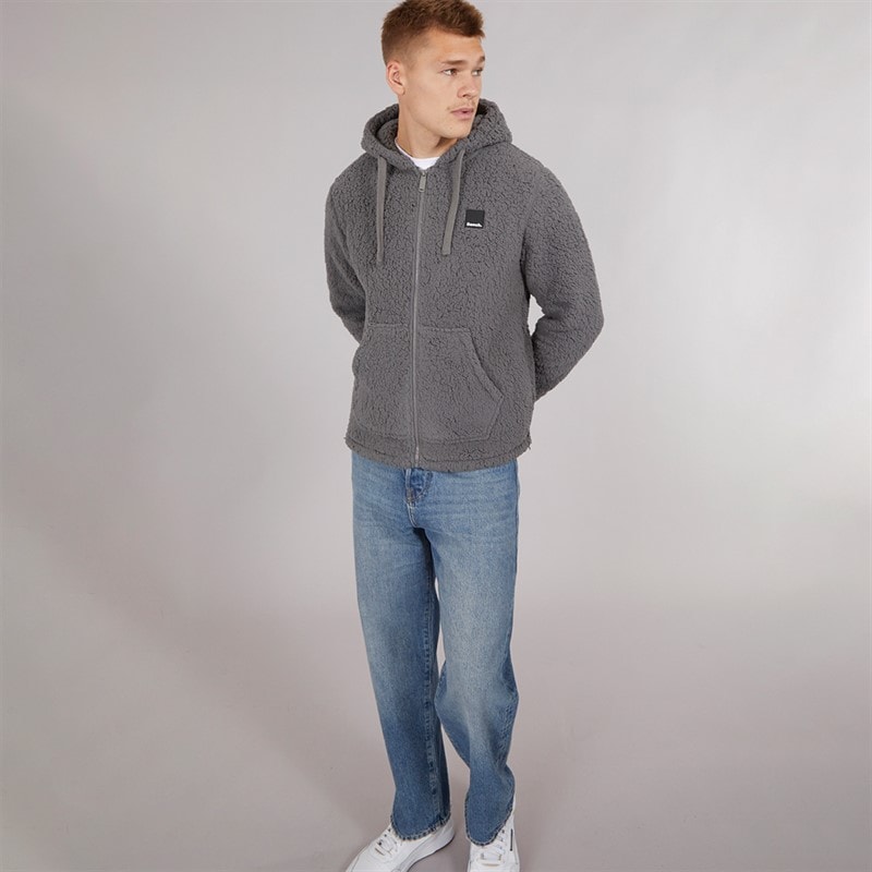 Bench Mens Tommy Zip Hoodie Charcoal - Image 4
