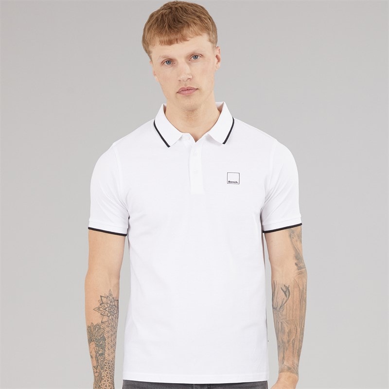 Bench Mens Mata Polo Shirt White