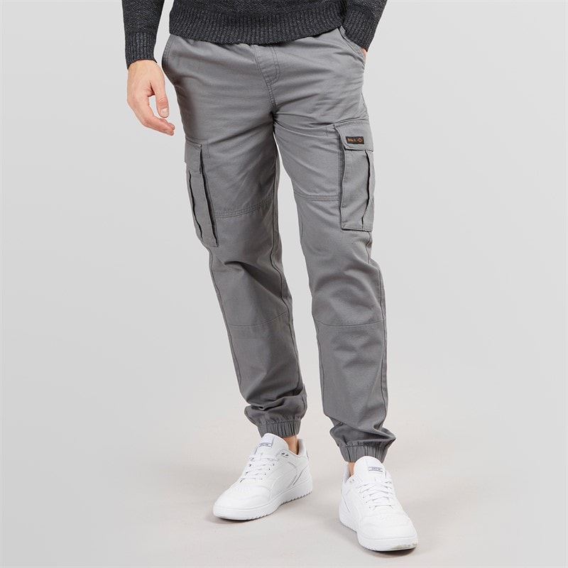 Bench Mens Devvie Cargo Pants Steel Grey