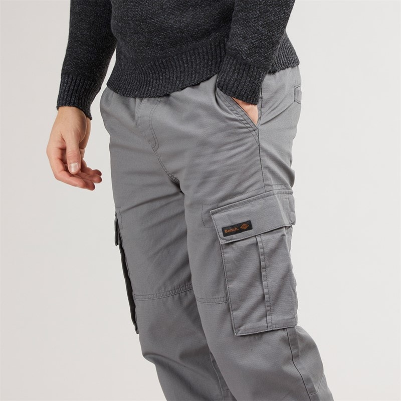 Bench Mens Devvie Cargo Pants Steel Grey - Image 3