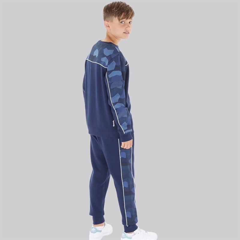 Bench Boys Blue Camo Sweatshirt Joggers And T-Shirt Three Pack Set Navy - Image 2