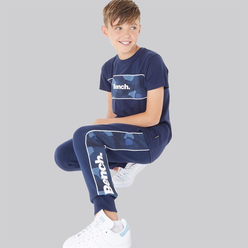 Bench Boys Blue Camo Sweatshirt Joggers And T-Shirt Three Pack Set Navy - Image 3