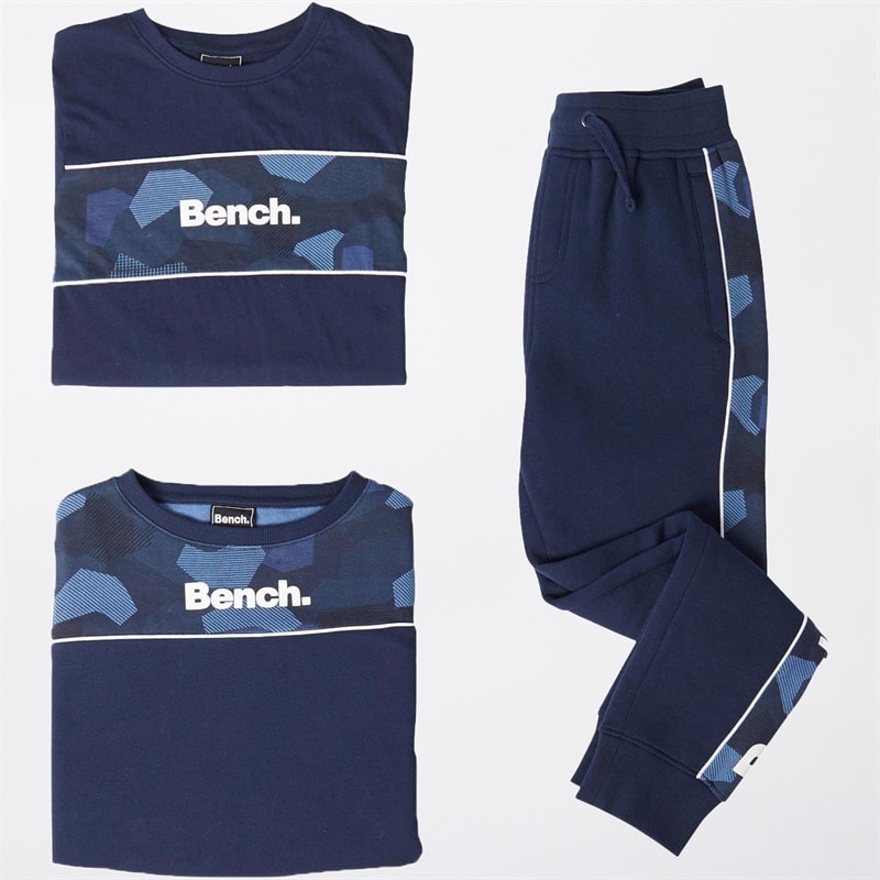 Bench Boys Blue Camo Sweatshirt Joggers And T-Shirt Three Pack Set Navy - Image 4