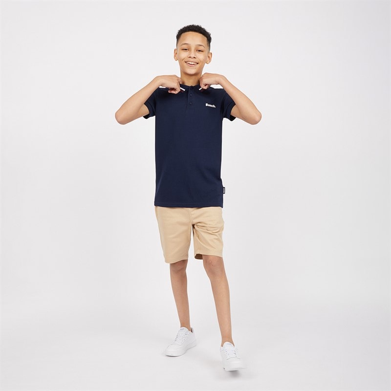 Bench Boys Trilson Polo Shirt And Chino Shorts Set Navy/Stone - Image 4
