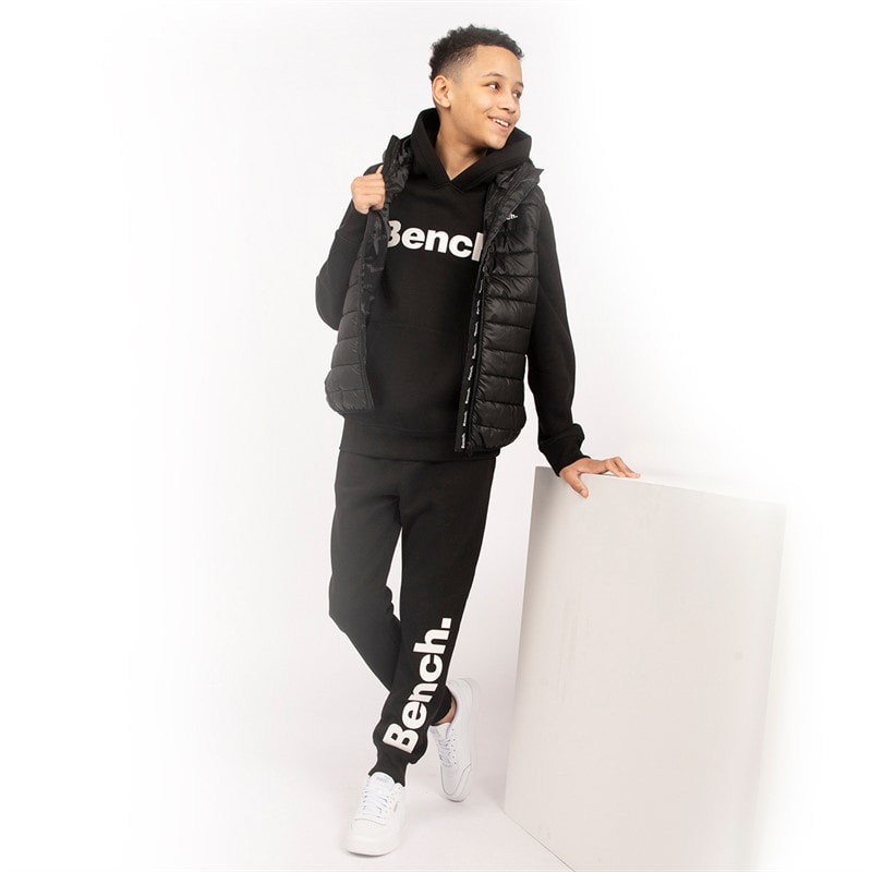 Bench Boys Judoon Hoodie Joggers And Gilet Set Black - Image 1