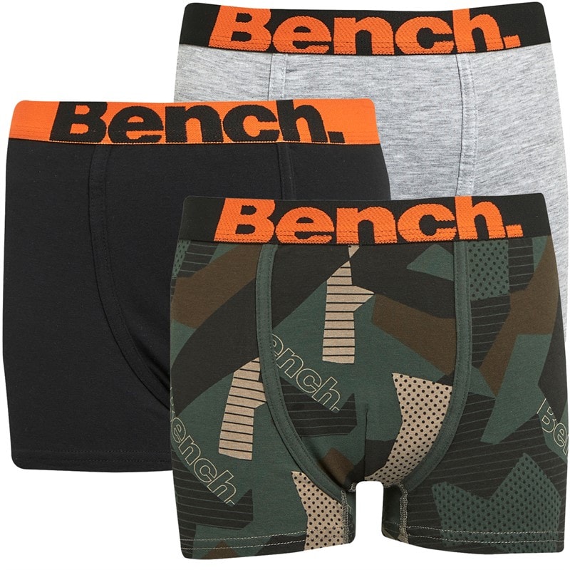 Bench Boys Didgers Three Pack Boxers Digi Camo/Black/Grey Marl
