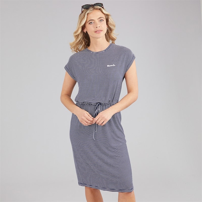 Bench Womens Zaina Beach Dress Navy/White Stripe