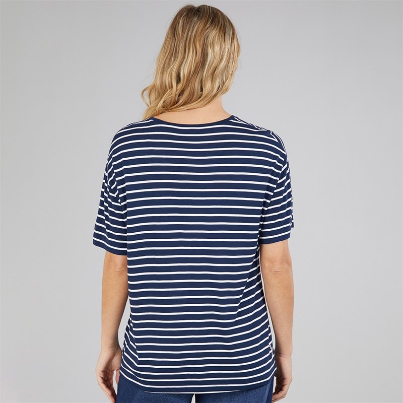 Bench Womens Nouria T-Shirt Navy/White Stripe - Image 2