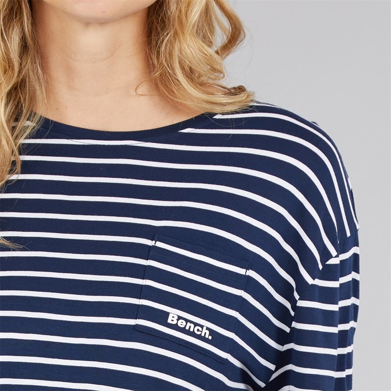 Bench Womens Nouria T-Shirt Navy/White Stripe - Image 3