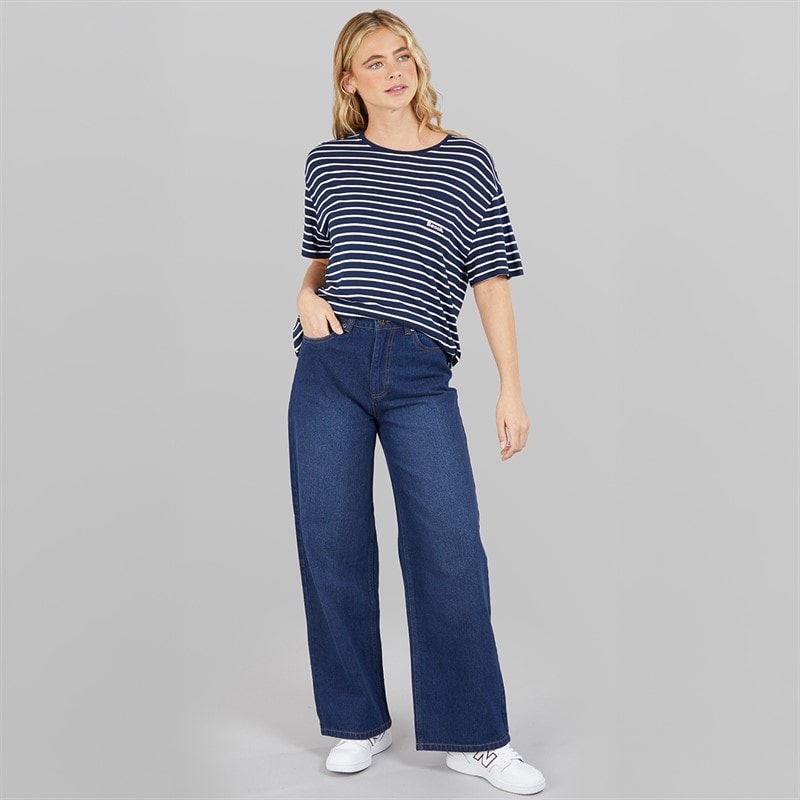 Bench Womens Nouria T-Shirt Navy/White Stripe - Image 4