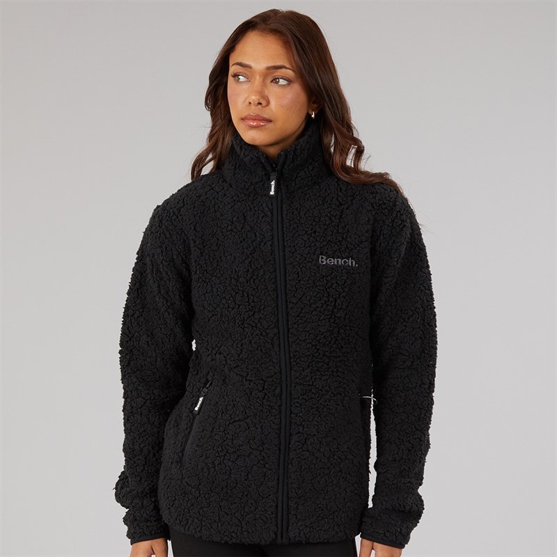 Bench Womens Edition Sherpa Fleece Jacket Black - Image 3
