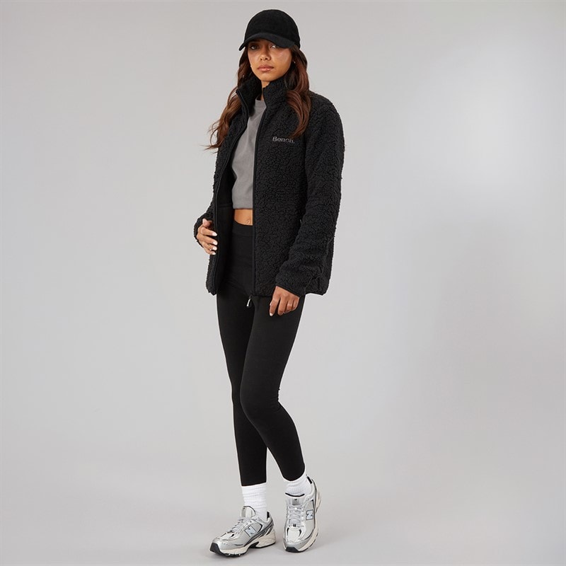 Bench Womens Edition Sherpa Fleece Jacket Black - Image 4