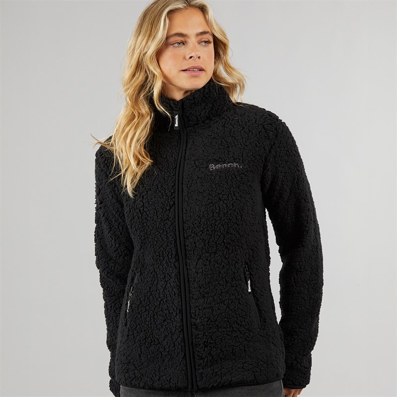 Bench Womens Edition Sherpa Fleece Jacket Black - Image 5