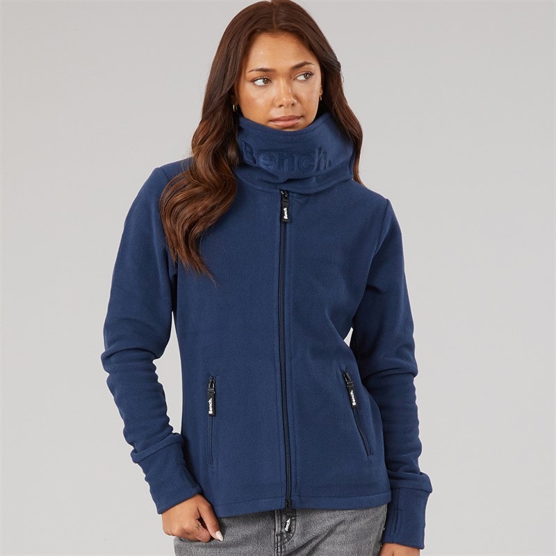 Bench Womens Funnel Microfleece Track Top Navy - Image 1