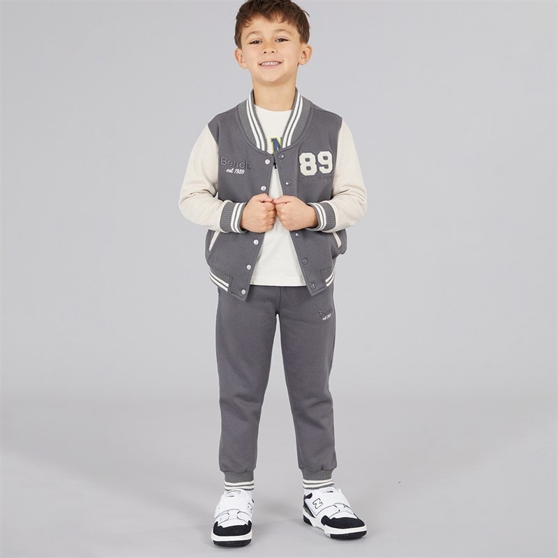 Bench Boys Varsity Jacket And Joggers Set Grey - Image 1