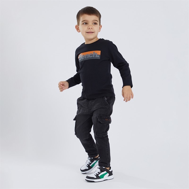 Bench Boys Puffer Coat Long Sleeve T-Shirt And Jeans Set Black - Image 3