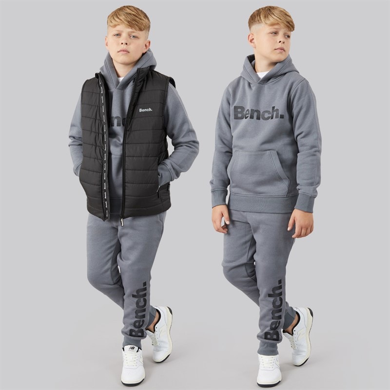 Bench Boys Mando Tracksuit And Gilet Set Steel Grey