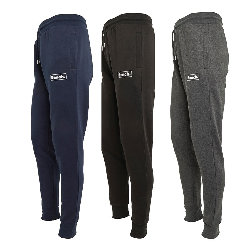 Bench Mens Three Pack Joggers Black/Navy/Charcoal Marl - Image 3