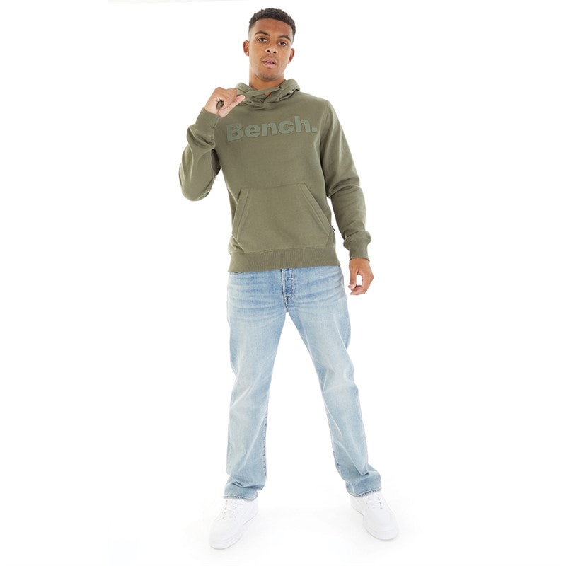 Bench Mens Probert Hoodie Khaki Green - Image 3
