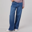 Bench Womens Maxina Wide Leg Jeans Mid Blue