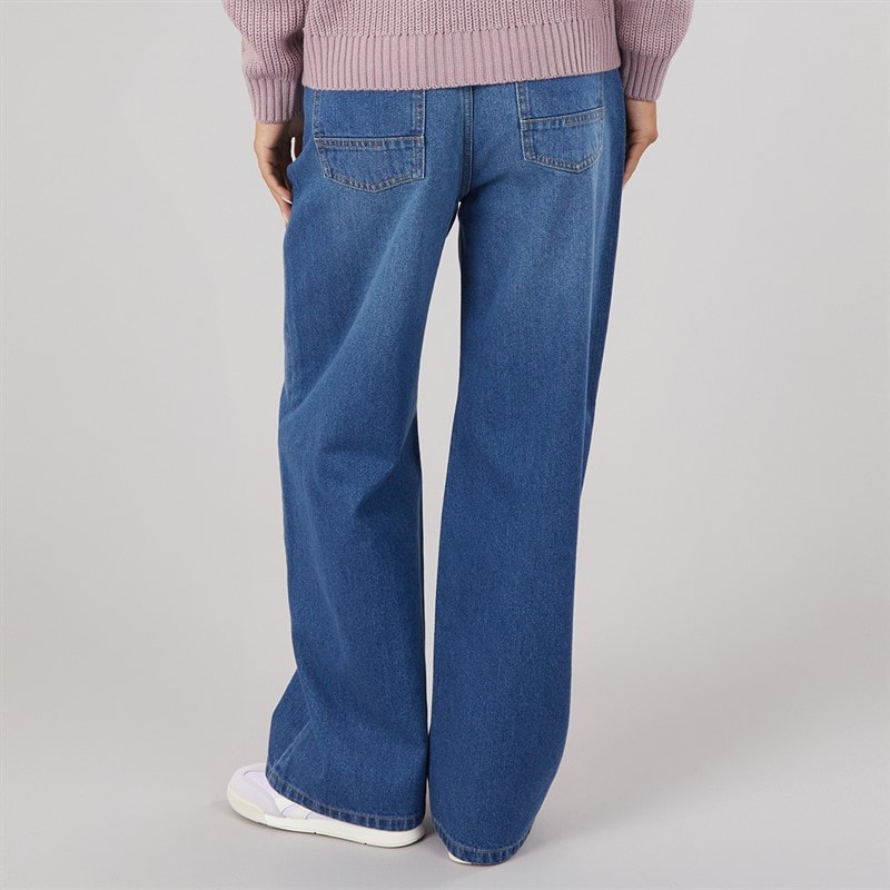 Bench Womens Maxina Wide Leg Jeans Mid Blue - Image 2