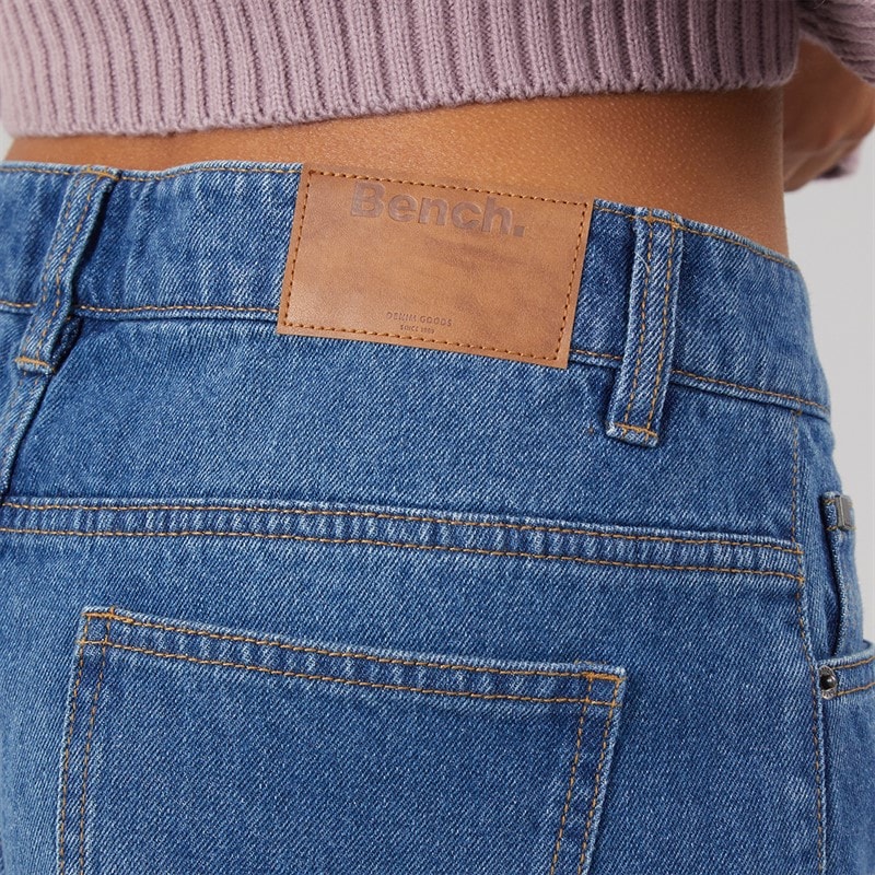 Bench Womens Maxina Wide Leg Jeans Mid Blue - Image 3