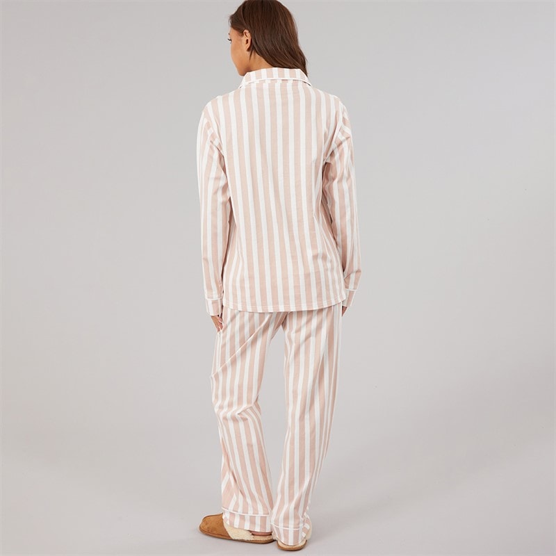 Bench Womens Siesta Pyjamas Dusky Pink/White Stripe - Image 2