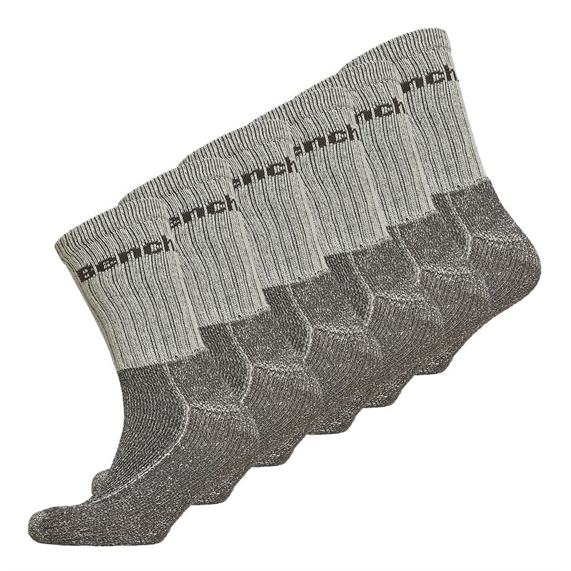 Bench Mens Elvo Six Pack Boot Socks Ecru/Ecru Marl - Image 1