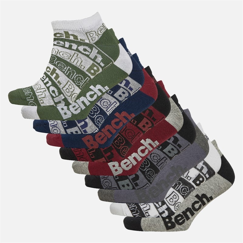 Bench Mens Dant Ten Pack Trainer Socks Assorted - Image 1