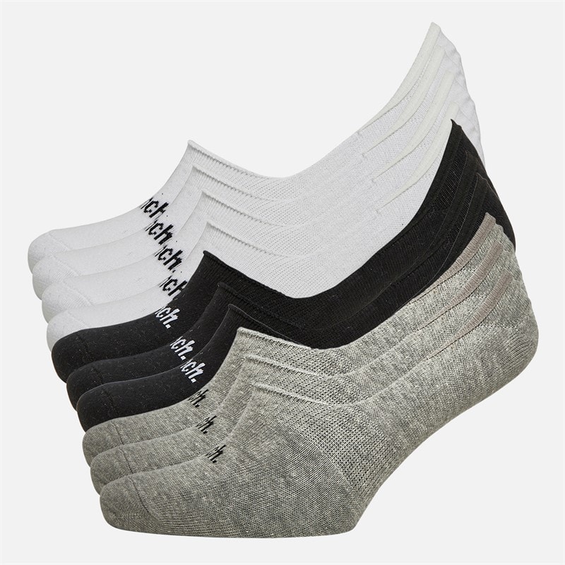 Bench Mens Teaper Ten Pack Invisible Socks Black/White/Grey