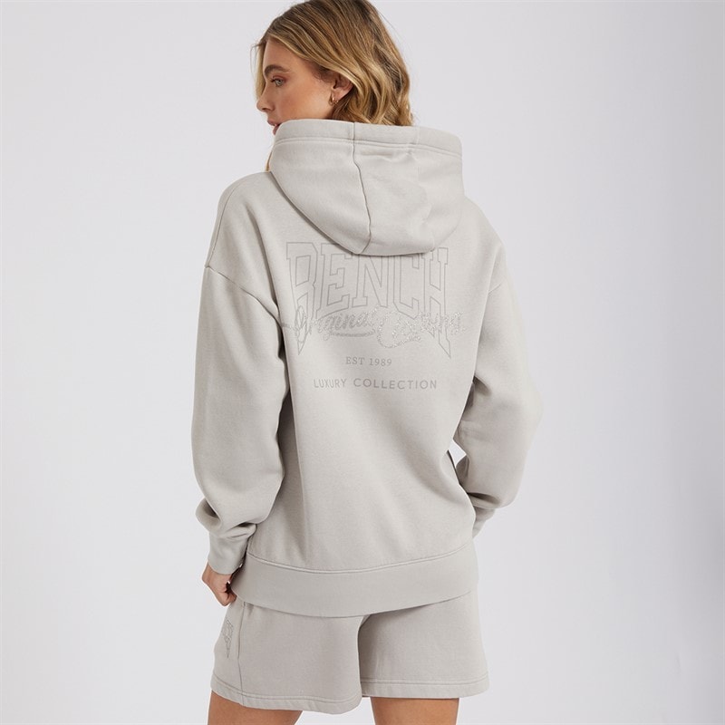 Bench Womens Zira Zip Thru Hoodie Light Grey - Image 2