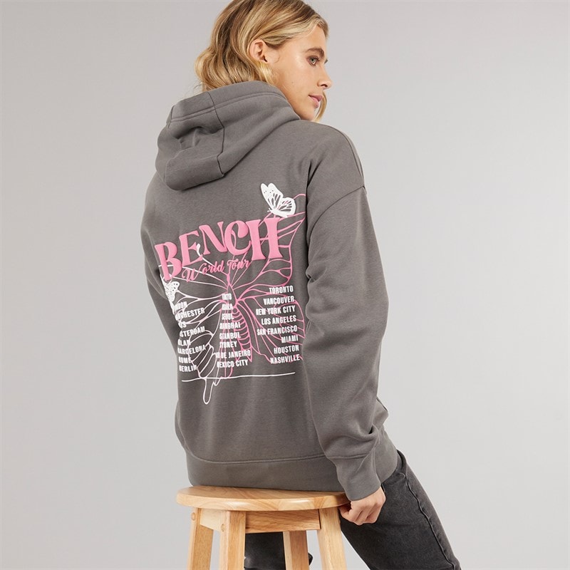 Bench Womens Warly Hoodie Charcoal