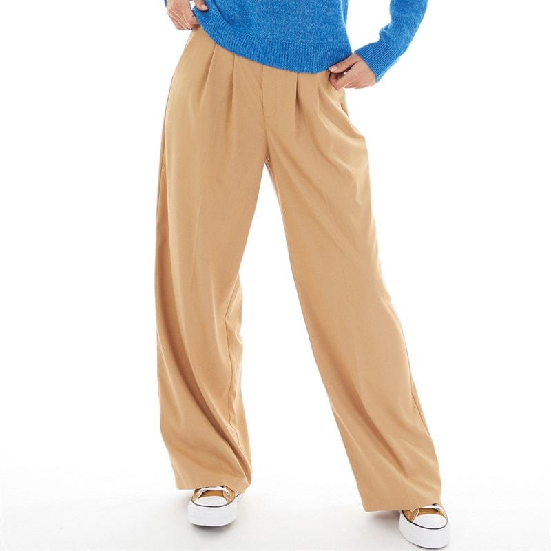 Bench Womens Monnie Wide Leg Trousers Beige