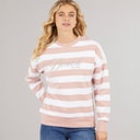 Bench Womens Hannelli Sweatshirt Light Dusky Pink/White