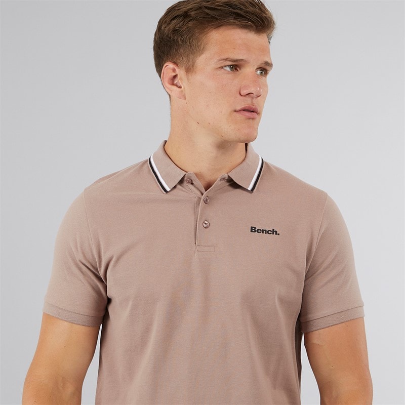 Bench Mens Gruff Polo Shirt Taupe - Image 3