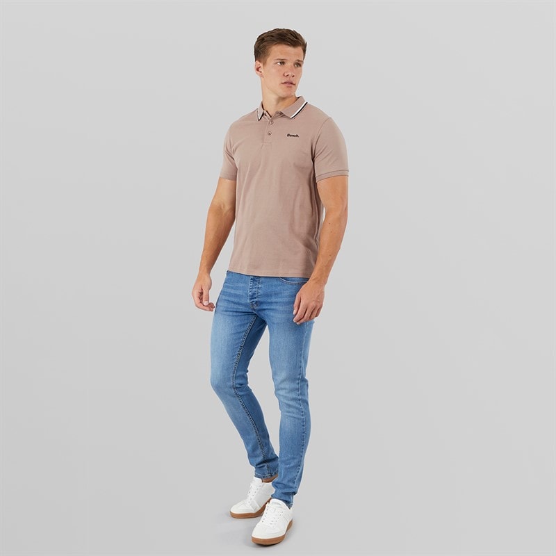 Bench Mens Gruff Polo Shirt Taupe - Image 4