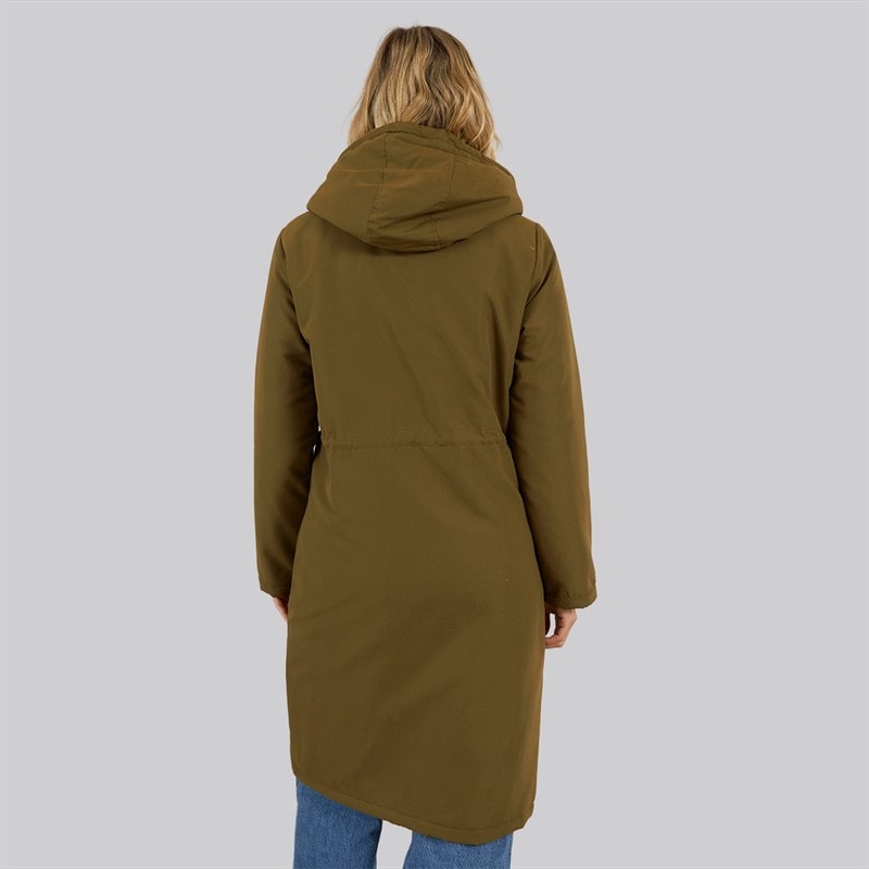 Bench Womens Sari Longline Parka Dark Olive - Image 2