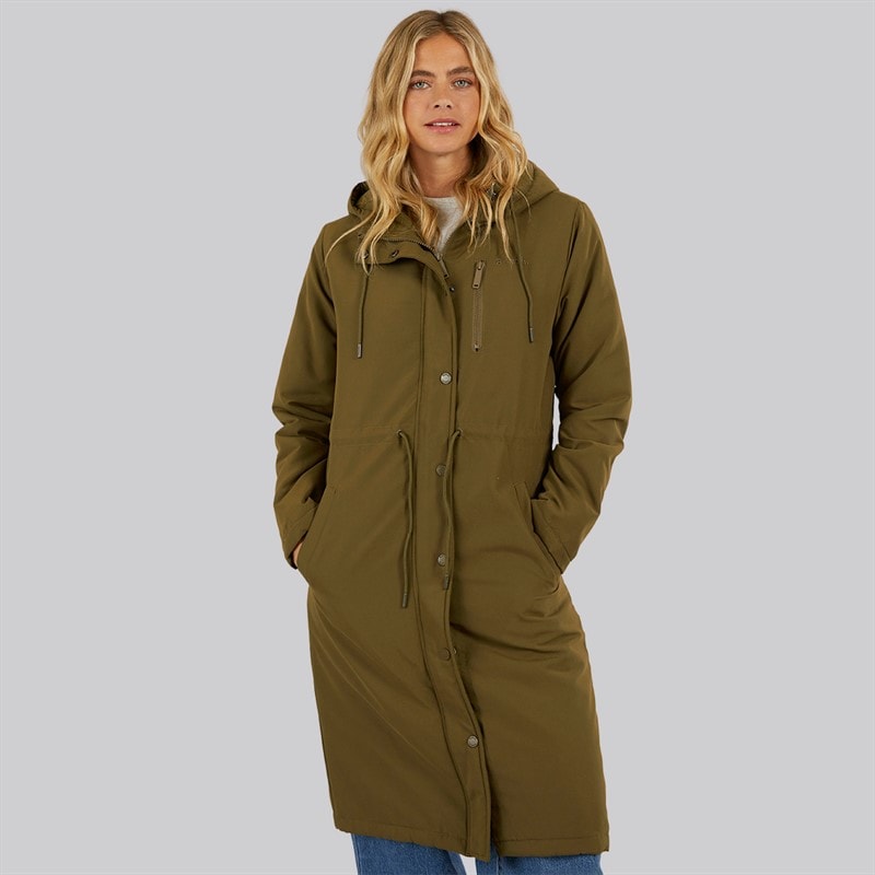 Bench Womens Sari Longline Parka Dark Olive - Image 5