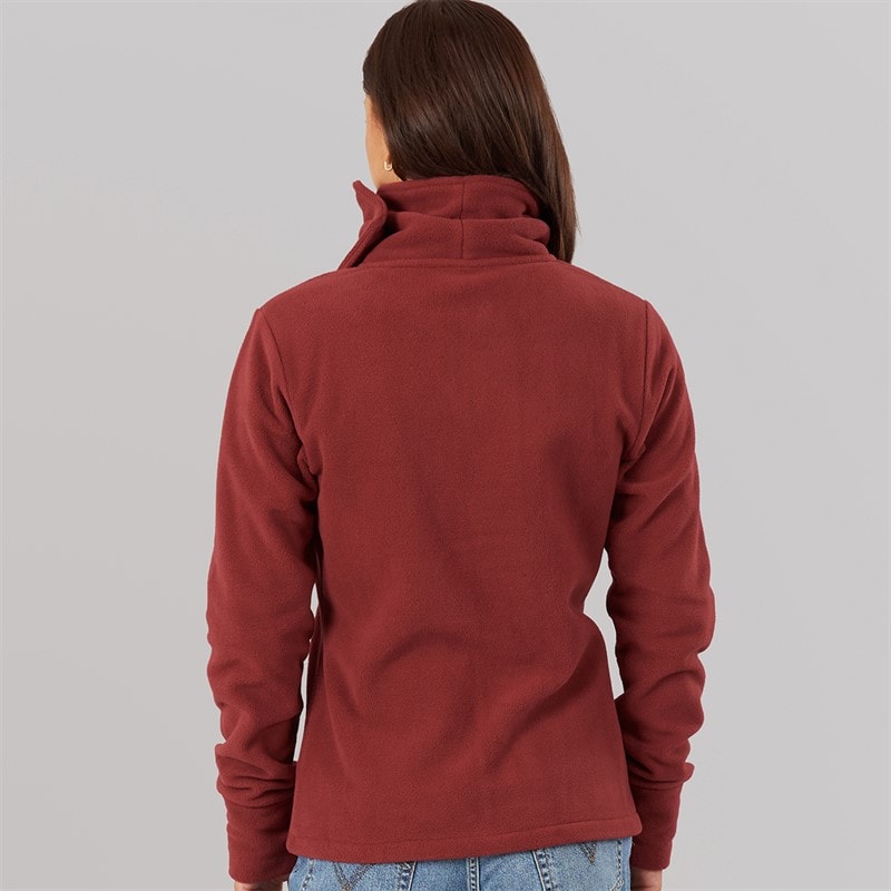Bench Womens Funnel Microfleece Track Top Cordovan - Image 2