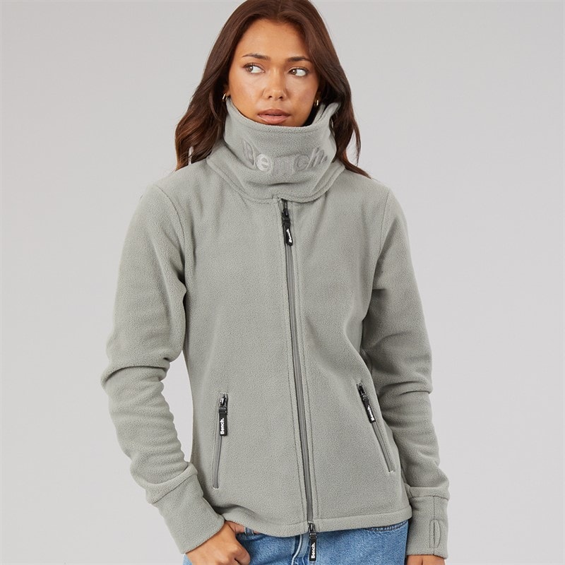 Bench Womens Funnel Microfleece Track Top Graphite Grey - Image 1