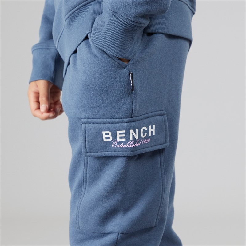 Bench Boys Nowil Sweatshirt And Cargo Joggers Tracksuit Vintage Indigo - Image 5