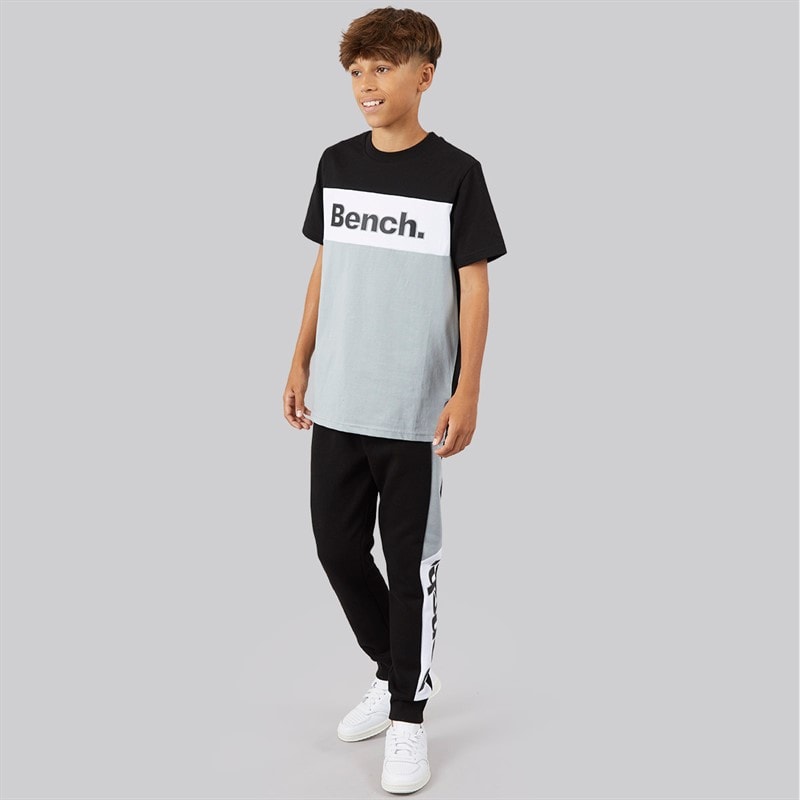 Bench Boys Cambam Three Piece Tracksuit And T-Shirt Set Black - Image 4