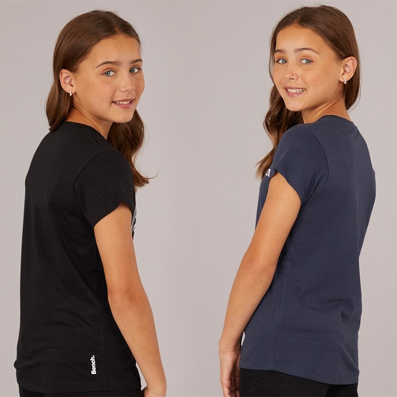 Bench Girls Rexia Two Pack T-Shirts Navy/Black - Image 2