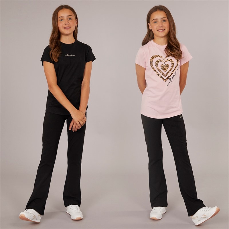 Bench Girls Heartli Two Pack T-Shirts Light Pink/Black - Image 3