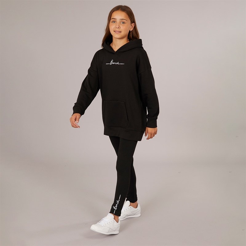 Bench Girls Gilnda Hoodie And Leggings Tracksuit Black - Image 4