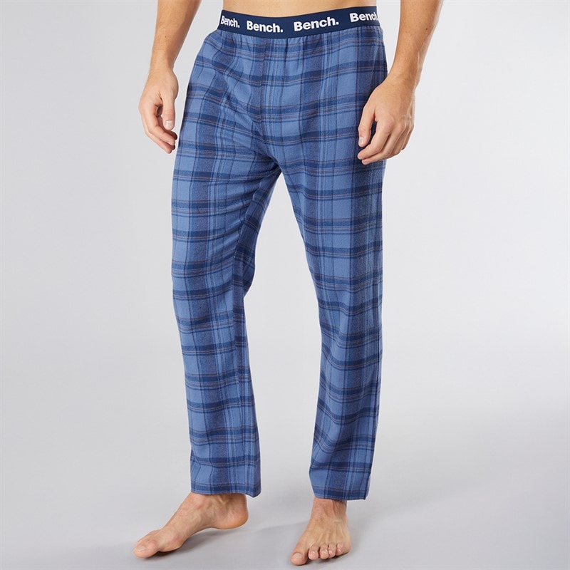 Bench Mens Berod Loungewear T-Shirt And Check Flannel Pants Set Navy/Navy Check - Image 3